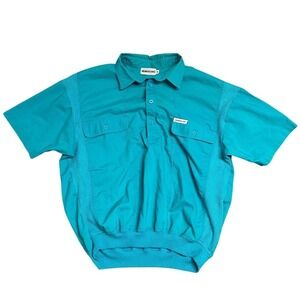 Vintage Members Only Teal Short Sleeve Pullover Shirt M